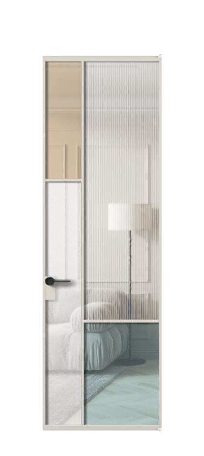 Межкомнатная дверь Мозаик АЛПЛ041.13 Алюминий облачно-серый Комбинация стекол Группы 1 и Группы 3 Цена 171870 ₽ | Volhovec