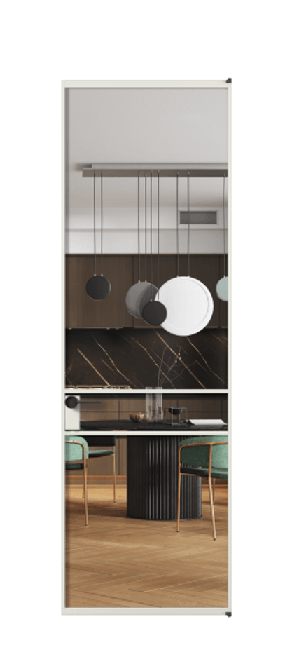 Алюминиевая дверь АЛПЛ040.02 Алюминий серый Прозрачное стекло "Кристал Вижн", калёное Цена 130370  | Volhovec