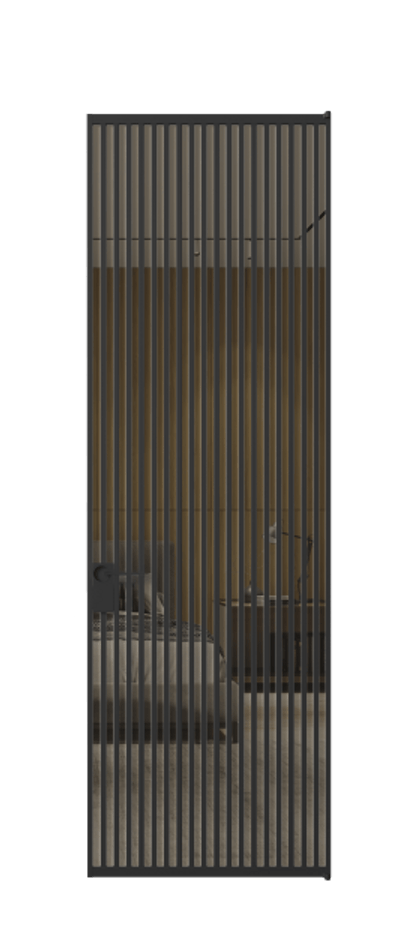 Алюминиевая дверь АЛПЛ040.06 Алюминий Черный Рефлективное бронзовое стекло "Стопсол", калёное Цена 280670  | Volhovec