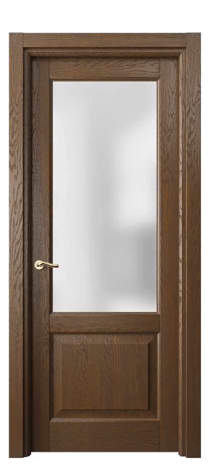 Межкомнатная дверь Лигнум 0740 Дуб королевский брашированный Сатинированное стекло Цена 142499 ₽ | Volhovec