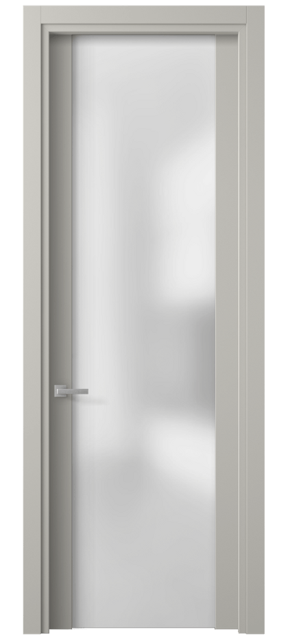 Межкомнатная дверь Планум 4114 Матовый тёплый серый Сатинированное стекло Цена 86340 сом | Volhovec
