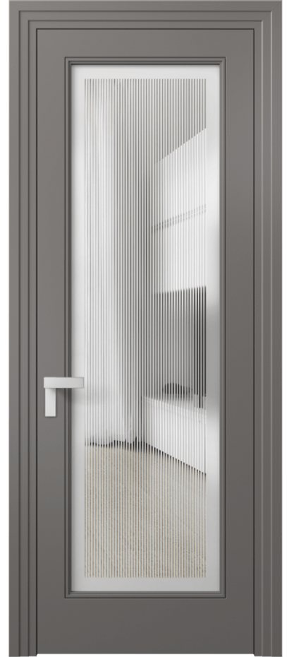 Межкомнатная дверь Рокка 8300 Матовый классический серый Сатинированное с гравировкой "Каннелюры", триплекс Цена 133800 сом | Volhovec