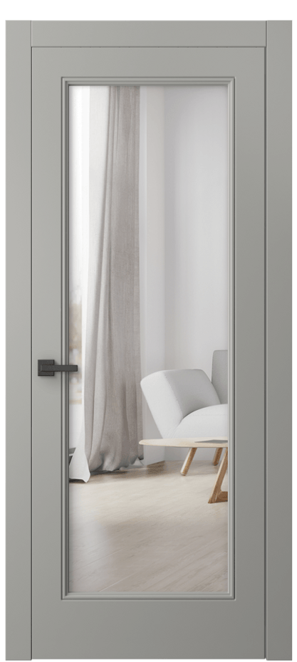 Межкомнатная дверь Линия 8300 Матовый нейтральный серый Двустороннее зеркало, триплекс Цена 111670 сом | Volhovec