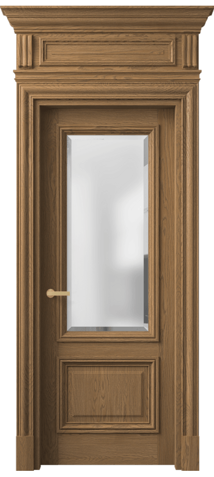 Межкомнатная дверь Антик 7302 Дуб мускатный матовый Сатинированное стекло с фацетом Цена 264949 ₽ | Volhovec