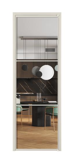 Дверь межкомнатная АЛПЛ040.03 Crystalvision АОС. Цвет Алюминий облачно-серый. Материал Алюминий в эмали. Коллекция Формато. Картинка.