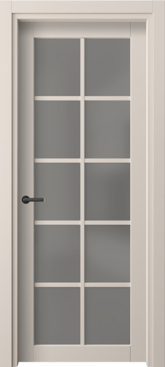 Дверь межкомнатная 2106 ПЭПБ Серый сатин триплекс. Цвет ПЭТ пудровый бежевый. Материал ПЭТ. Коллекция Нео. Картинка.