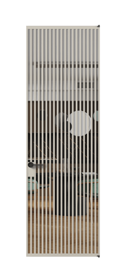 Дверь межкомнатная АЛПЛ040.07 Crystalvision АСБЖ. Цвет Алюминий светло-бежевый. Материал Алюминий в эмали. Коллекция Формато. Картинка.