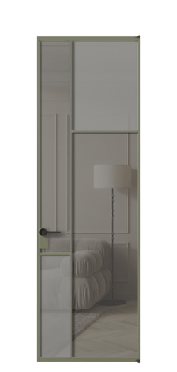 Межкомнатная дверь АЛПЛ041.11 АОТ Серый сатин матовое + Серый прозрачное. Цвет Алюминий оливковый тёмный. Материал Алюминий в эмали. Коллекция Мозаик. Фото. Дверь межкомнатная АЛПЛ041.11 АОТ Серый сатин матовое + Серый прозрачное. Цвет Алюминий оливковый тёмный. Материал Алюминий в эмали. Коллекция Мозаик. Картинка.