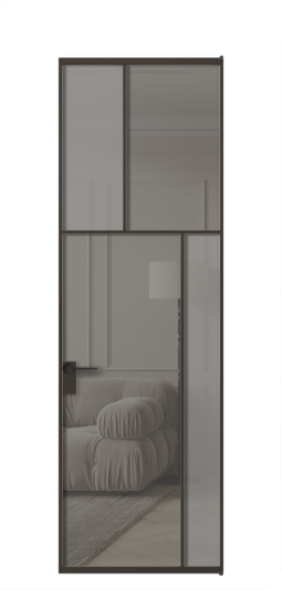 Межкомнатная дверь АЛПЛ041.23 ААН Серый сатин матовое + Серый прозрачное. Цвет Алюминий антрацит. Материал Алюминий в эмали. Коллекция Мозаик. Фото. Дверь межкомнатная АЛПЛ041.23 ААН Серый сатин матовое + Серый прозрачное. Цвет Алюминий антрацит. Материал Алюминий в эмали. Коллекция Мозаик. Картинка.