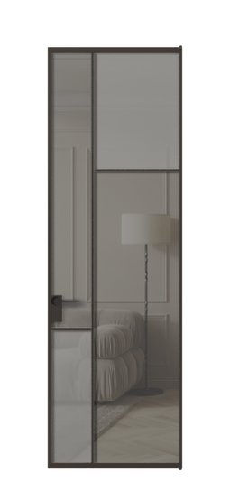 Межкомнатная дверь АЛПЛ041.11 ААН Серый сатин матовое + Серый прозрачное. Цвет Алюминий антрацит. Материал Алюминий в эмали. Коллекция Мозаик. Фото. Дверь межкомнатная АЛПЛ041.11 ААН Серый сатин матовое + Серый прозрачное. Цвет Алюминий антрацит. Материал Алюминий в эмали. Коллекция Мозаик. Картинка.
