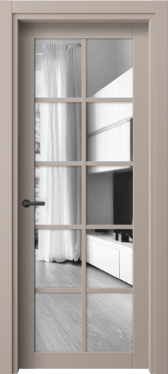 Дверь межкомнатная 2106 ПЭСК ДВ ЗЕР. Цвет ПЭТ серо-коричневый . Материал ПЭТ. Коллекция Нео. Картинка.