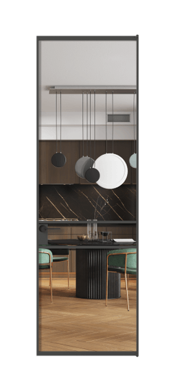 Дверь межкомнатная АЛПЛ040.02 ГР Графитовый Crystalvision. Цвет . Материал Алюминий металлик. Коллекция Формато. Картинка.