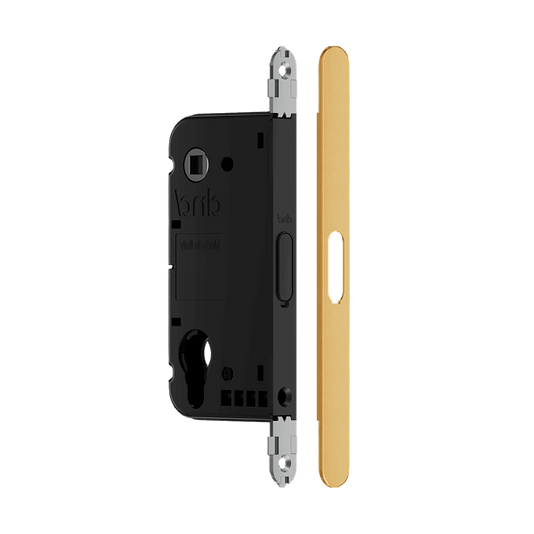 Фурнитура для дверей Магнитный замок Вертикал. Цвет Матовое золото PVD. Коллекция Магнитный замок Вертикал. Картинка.