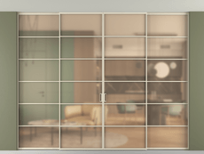 Перегородка Формато внутри проёма скрытое крепление в потолок 4 створки