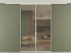 Перегородка Формато вдоль стены на потолок 2 створки