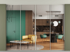 Перегородка Формато внутри проёма скрытое крепление в потолок 4 створки