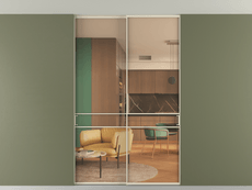 Перегородка Формато внутри проёма скрытое крепление в потолок 2 створки