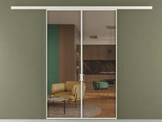 Перегородка Формато вдоль стены 2 створки